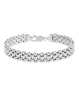 Men's Panther Chain Bracelet in Sterling Silver