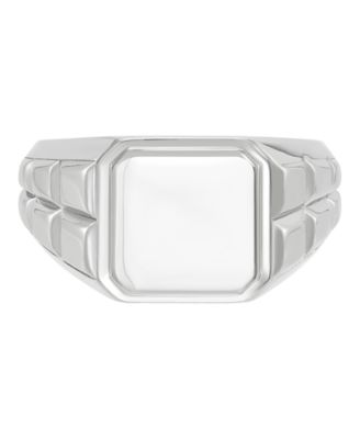 Men's Signet Ring in Sterling Silver Rhodium