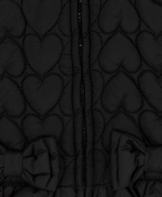 Baby Girls' Quilted Hearts Puffer Vest, Top and Leggings, 3-Piece Set