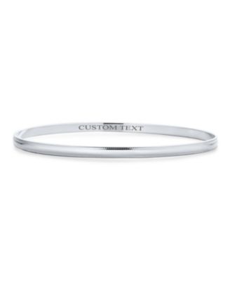 Plain Simple Dome Milgrain Edge Layering Stacking 3MM Shinny Sterling Silver RoundBangle Bracelet