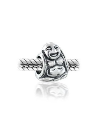 Set of 2 Live Laugh Love Mantra & Asian Laughing Buddha Charm Bead Sterling Silver