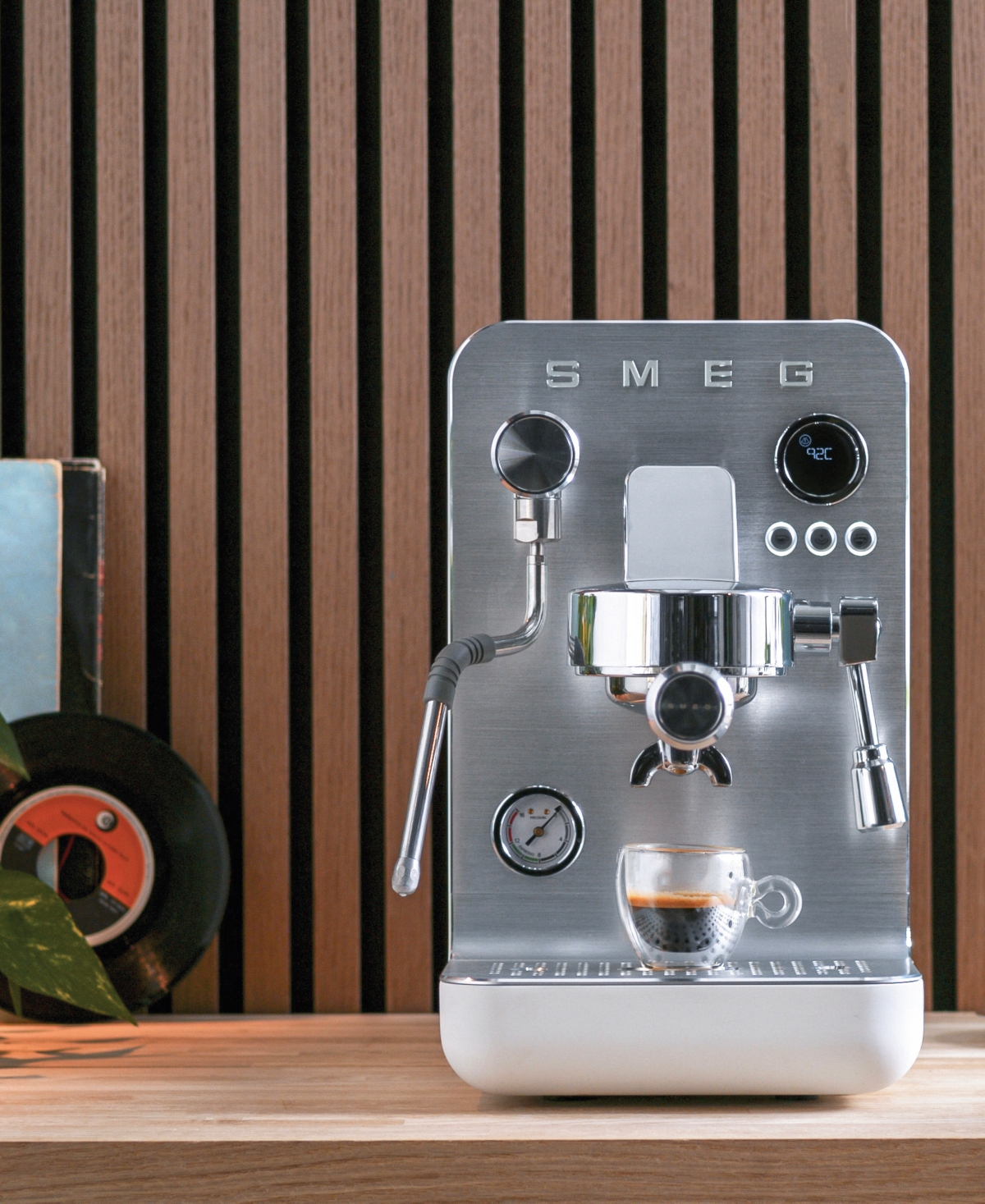 Smeg Contemporary Aesthetic Espresso Machine In Silver