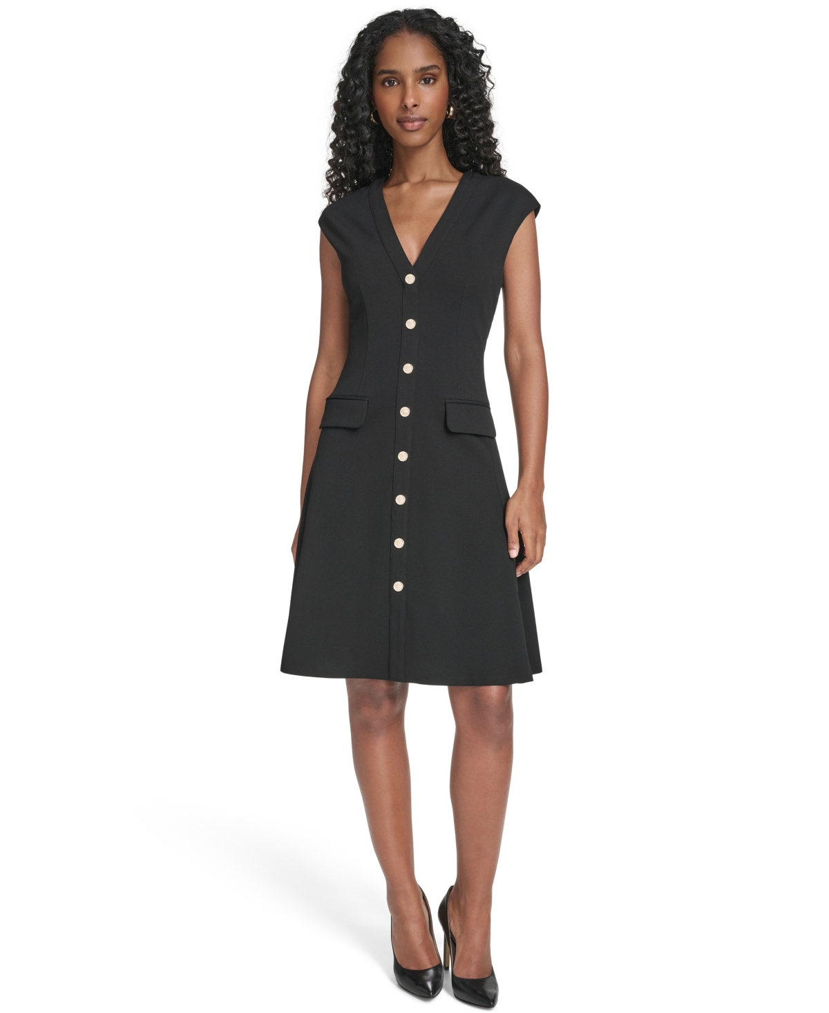 Tommy Hilfiger Women's V-Neck Fit and Flare Dress