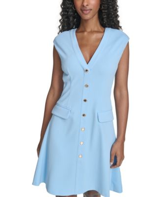 Women's V-Neck Fit and Flare Dress