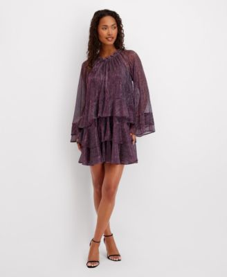 Women's Shimmer Crewneck Short Dress