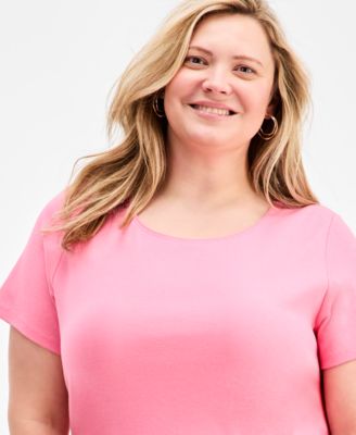 Women's Plus Size Short-Sleeve Scoop-Neck Top