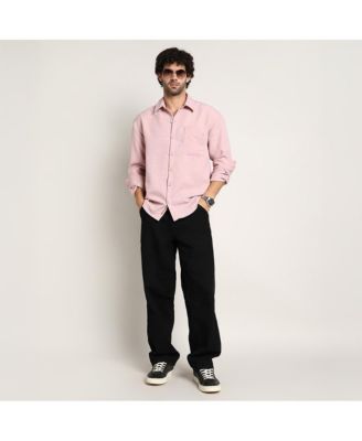 Men's Rose Pink Modular Solid Oversized Shirt