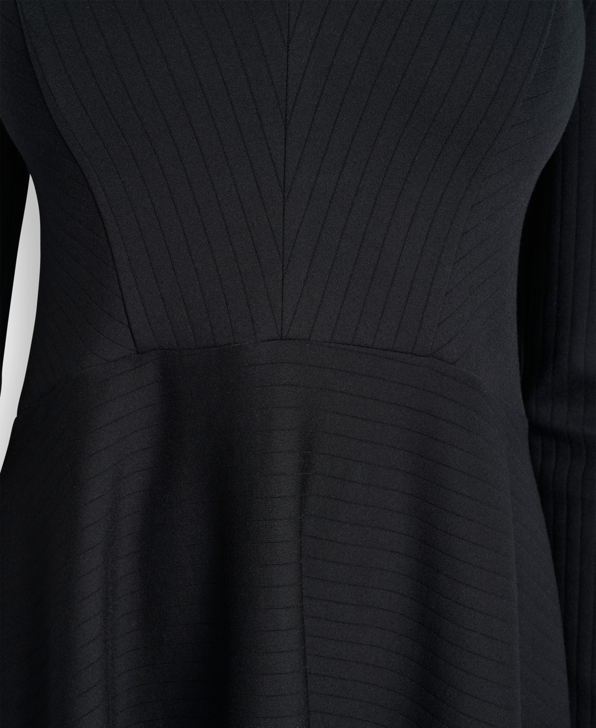 Dkny Women's Long Sleeve Rib Knit Fit and Flare Dress