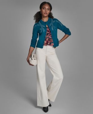 Women's Embellished Button-Front Cardigan