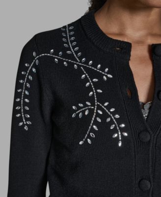 Women's Embellished Button-Front Cardigan