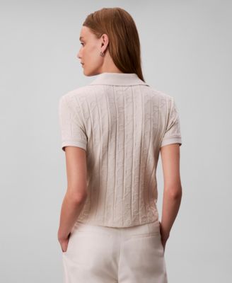 Women's Monogram Logo Jacquard Polo Top