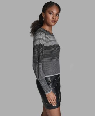 Women's Wide Cuff Balloon-Sleeve Crewneck Sweater