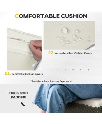 7pcs Outdoor Patio Wicker Conversation Set, Sectional Sofa