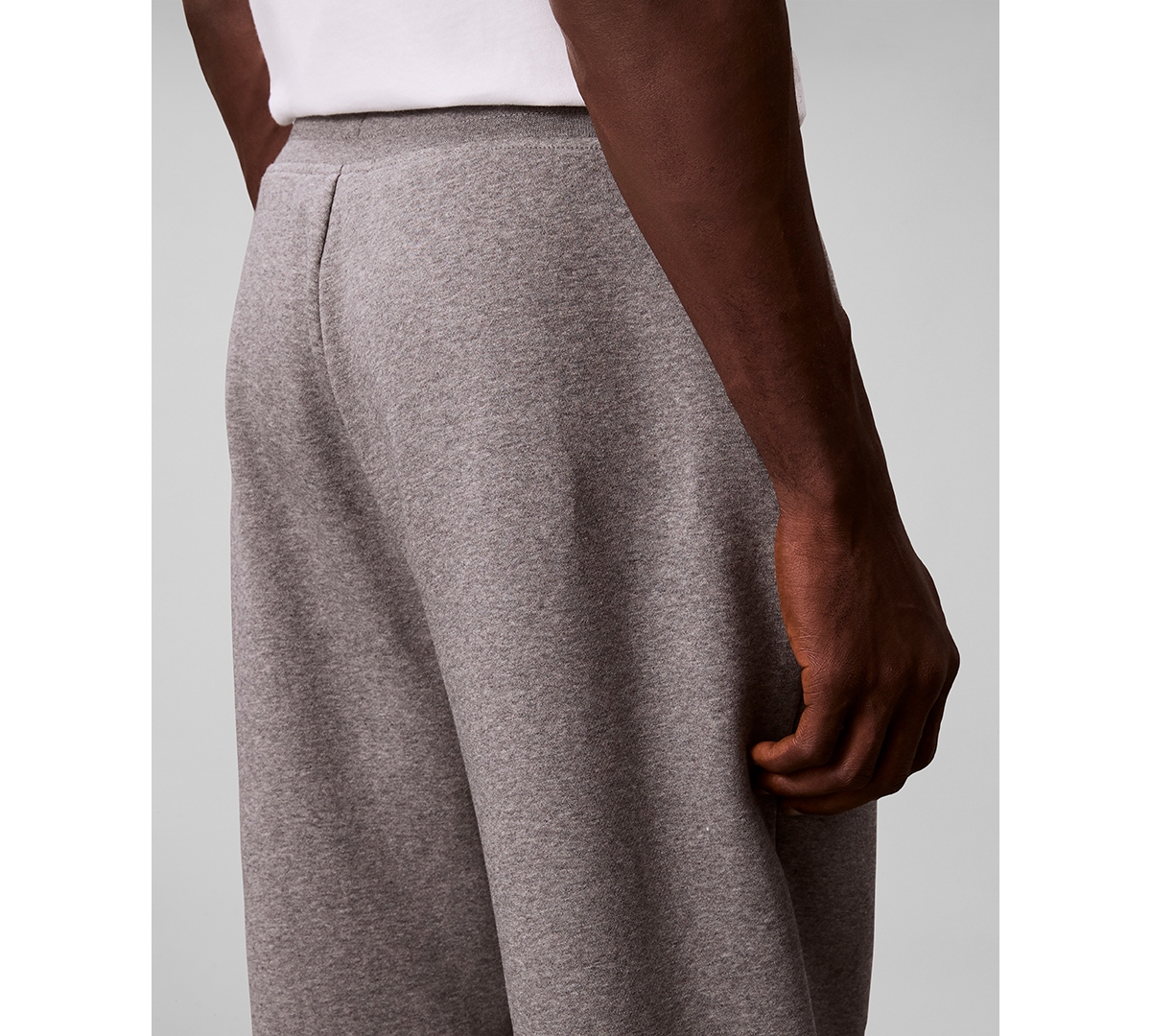 Calvin Klein Men's Monogram Logo Fleece Joggers In Gray