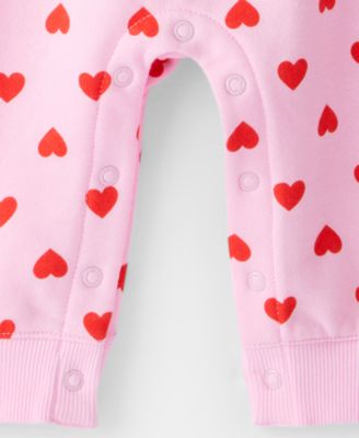 Baby Girls' DayDream Fleece Heart Long-Sleeve Jumpsuit