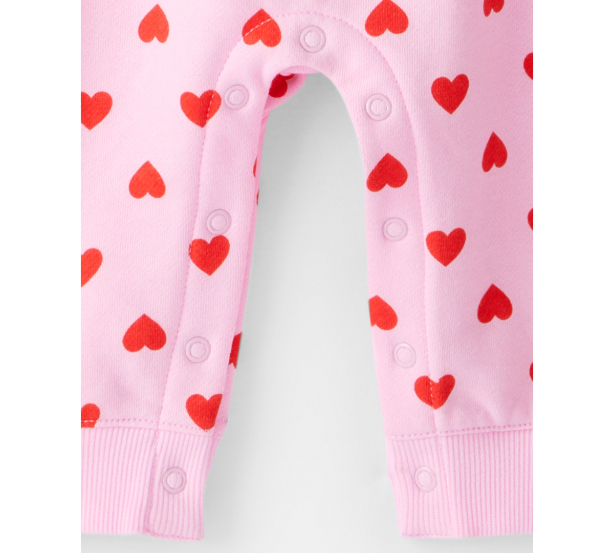 Carter's Baby Girls Daydream Fleece Heart Long-sleeve Jumpsuit In Pink