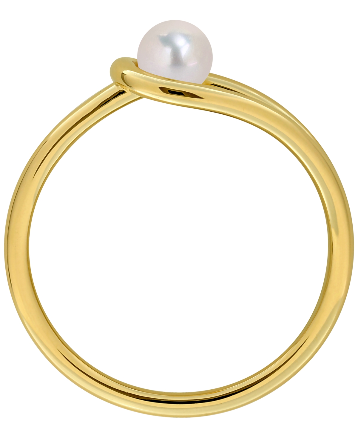 Macy's Cultured Freshwater Pearl Ring (4-4.5mm) In 18k Gold Flash Plated Sterling Silver In Gold