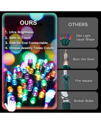 66ft Christmas String Lights 200 LED Chritsmas Tree Lights 8 Modes Multi Colored Christmas Decorative Mini Lights