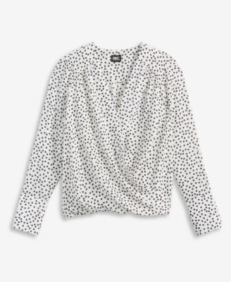 Women's Printed Surplice High-Low Blouse, Macy's Exclusive 