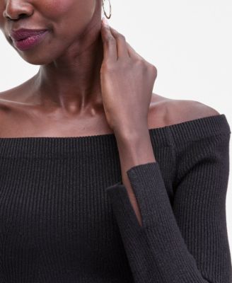 Women's Shimmer-Knit Wide-Neck Sweater, Macy's Exclusive