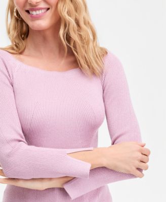 Women's Shimmer-Knit Boat-Neck Sweater, Macy's Exclusive