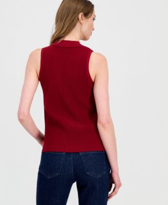 Women's Sleeveless Polo Sweater