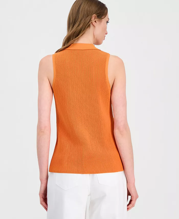 Women's Sleeveless Polo Sweater - thumbnail 9