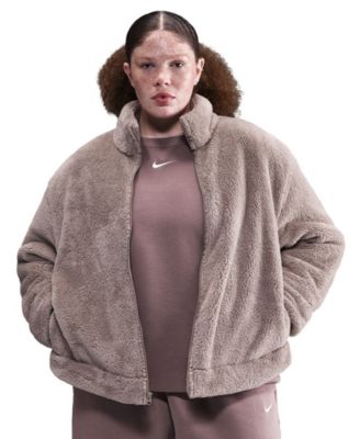 Plus Size Sportswear Essential High-Pile Fleece Jacket
