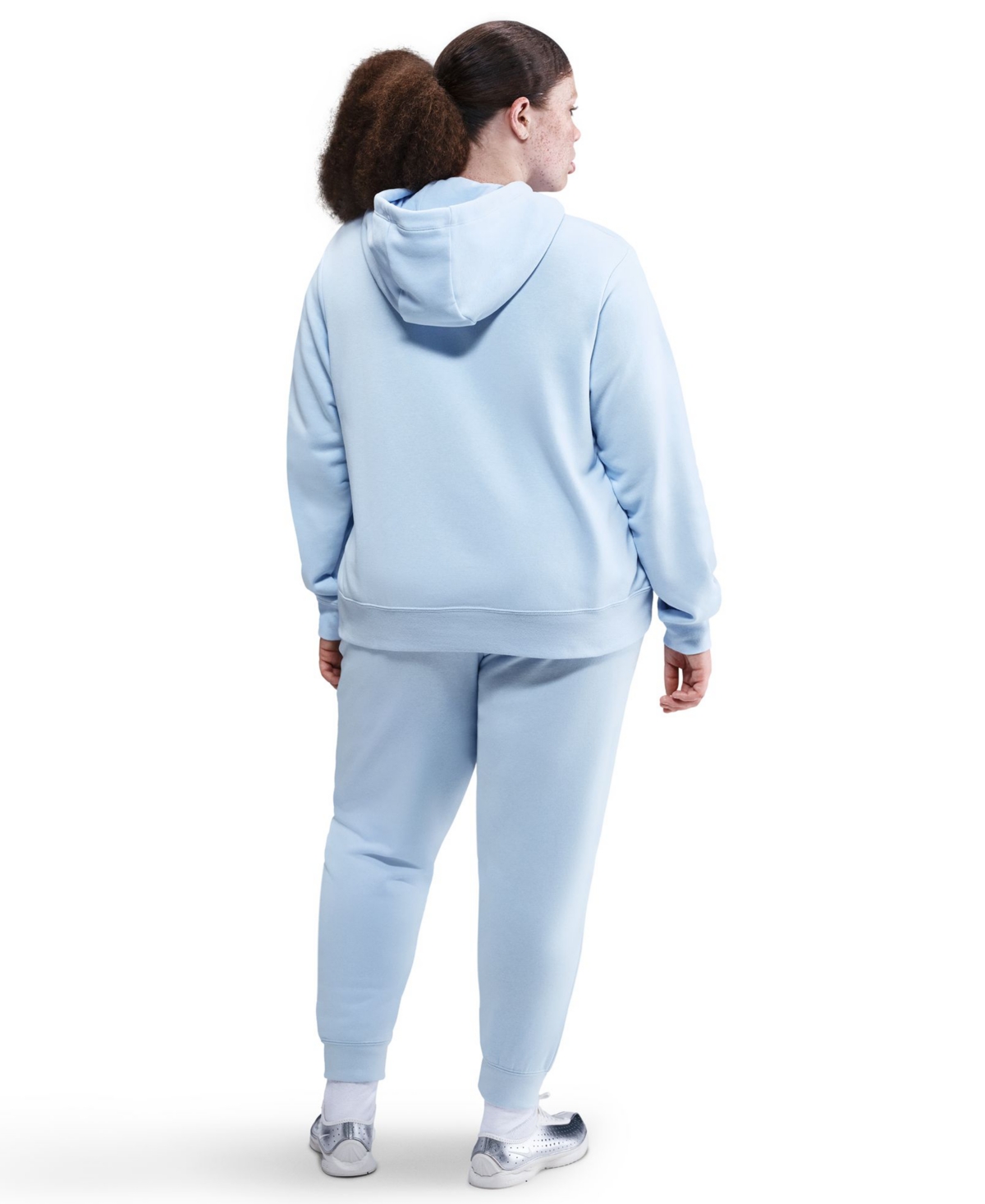 Nike Plus Size Active Sportswear Club Hooded Fleece Sweatshirt In Blue
