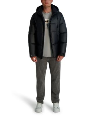 Men's Midweight Hooded Puffer Pockets Jacket