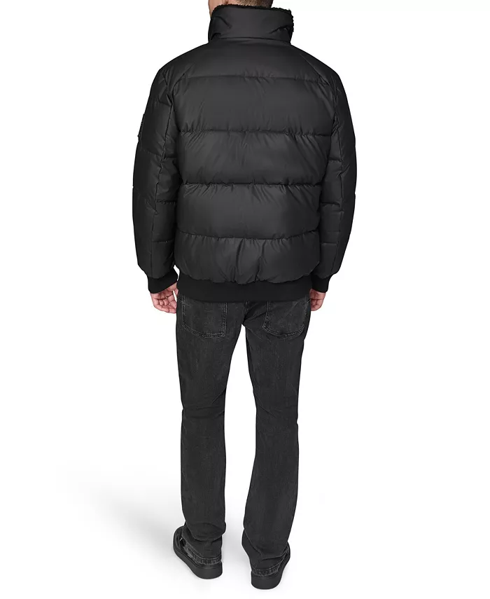 Men's Sherpa Lined Stand Collar Puffer Jacket - thumbnail 7