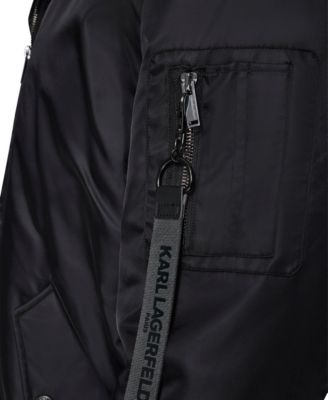 Men's Embroidered Signature Hooded Bomber Jacket