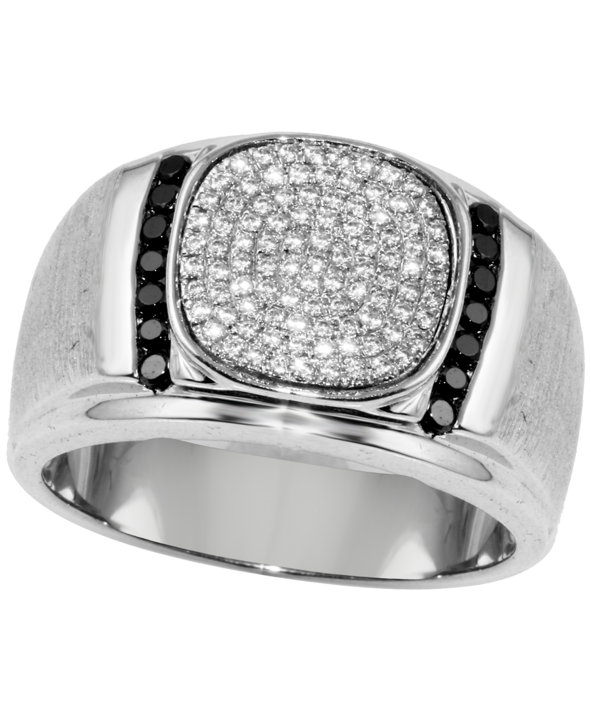 Macy's White and Black Diamond Ring (10-3/4 ct. t.w.) in Sterling Silver