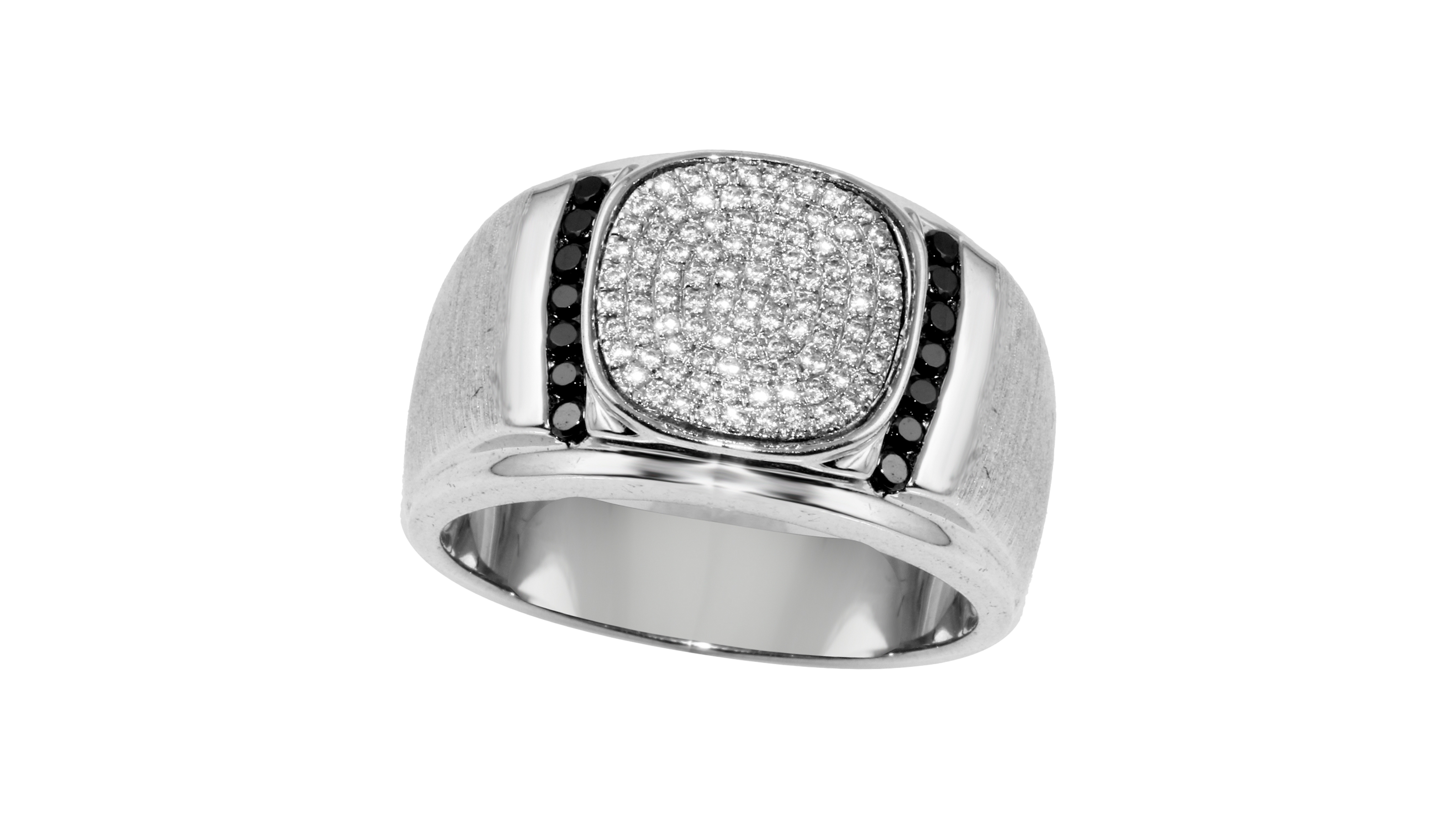 Macy's White and Black Diamond Ring (10-3/4 ct. t.w.) in Sterling Silver