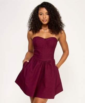 Juniors' Strapless Sweetheart Fit & Flare Mini Dress, Created for Macy's
