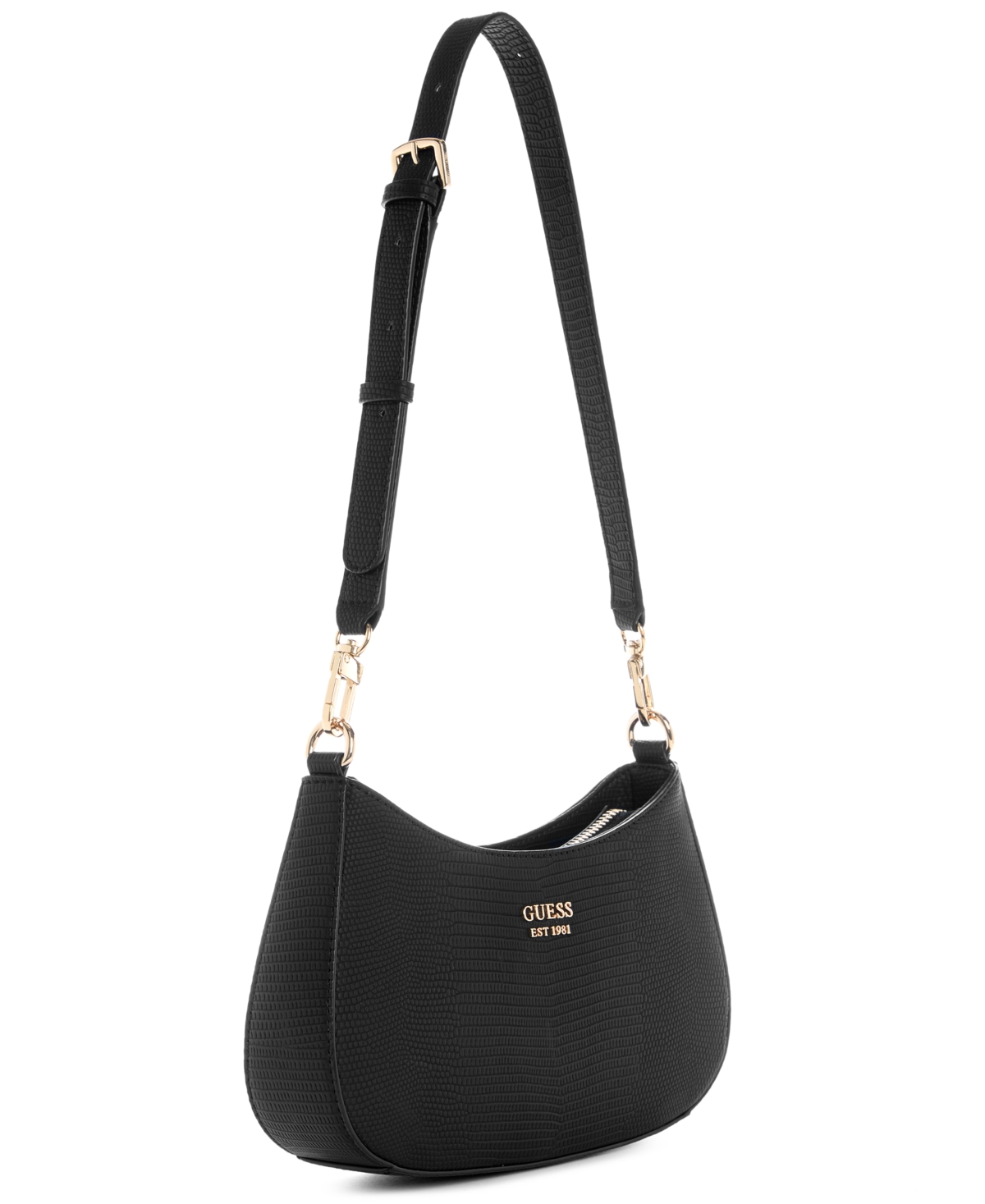 Guess Lyndi Zippered Shoulder Bag In Black