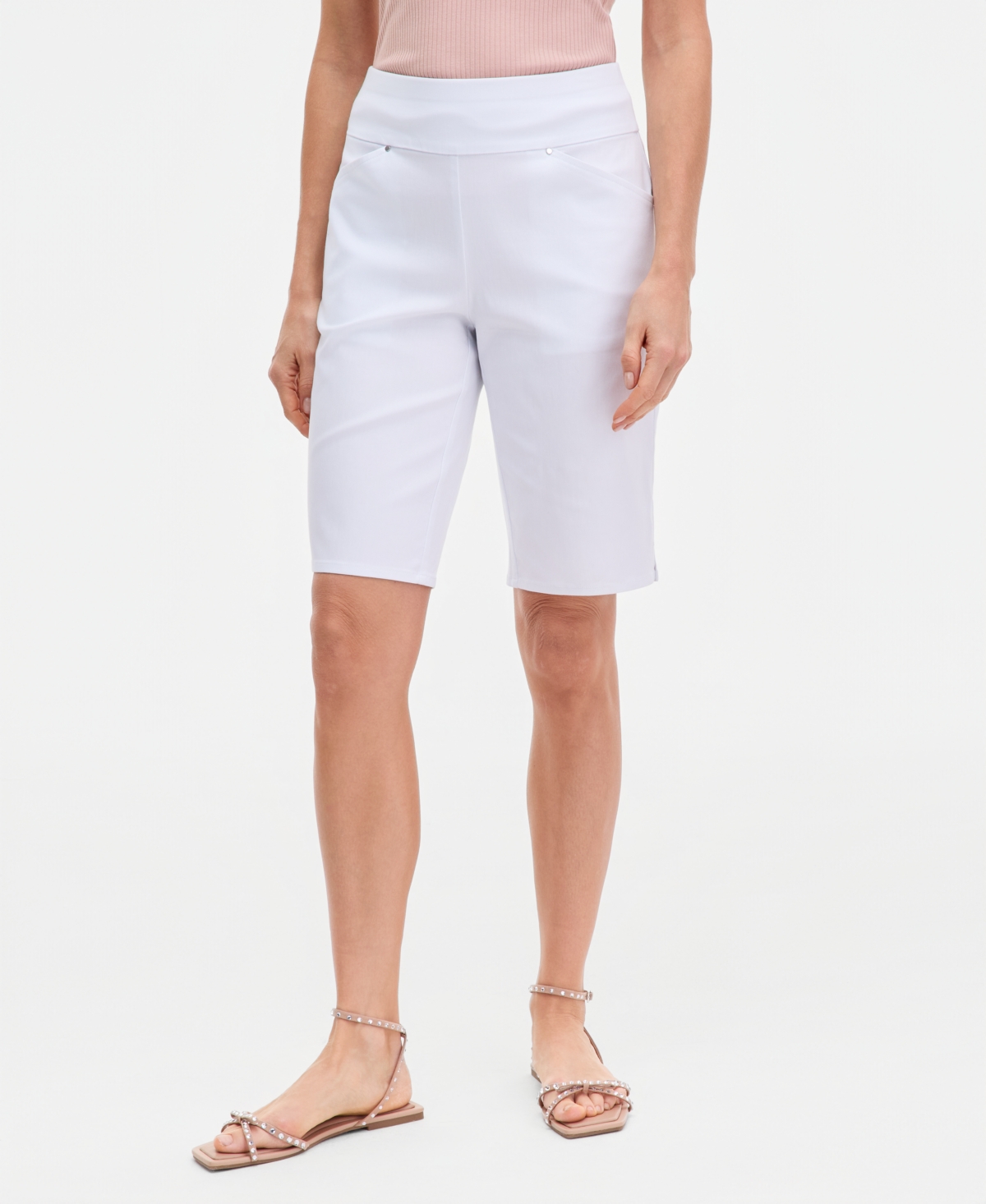 Inc International Concepts Women's Mid-rise Bermuda Shorts, Macy's Exclusive In White
