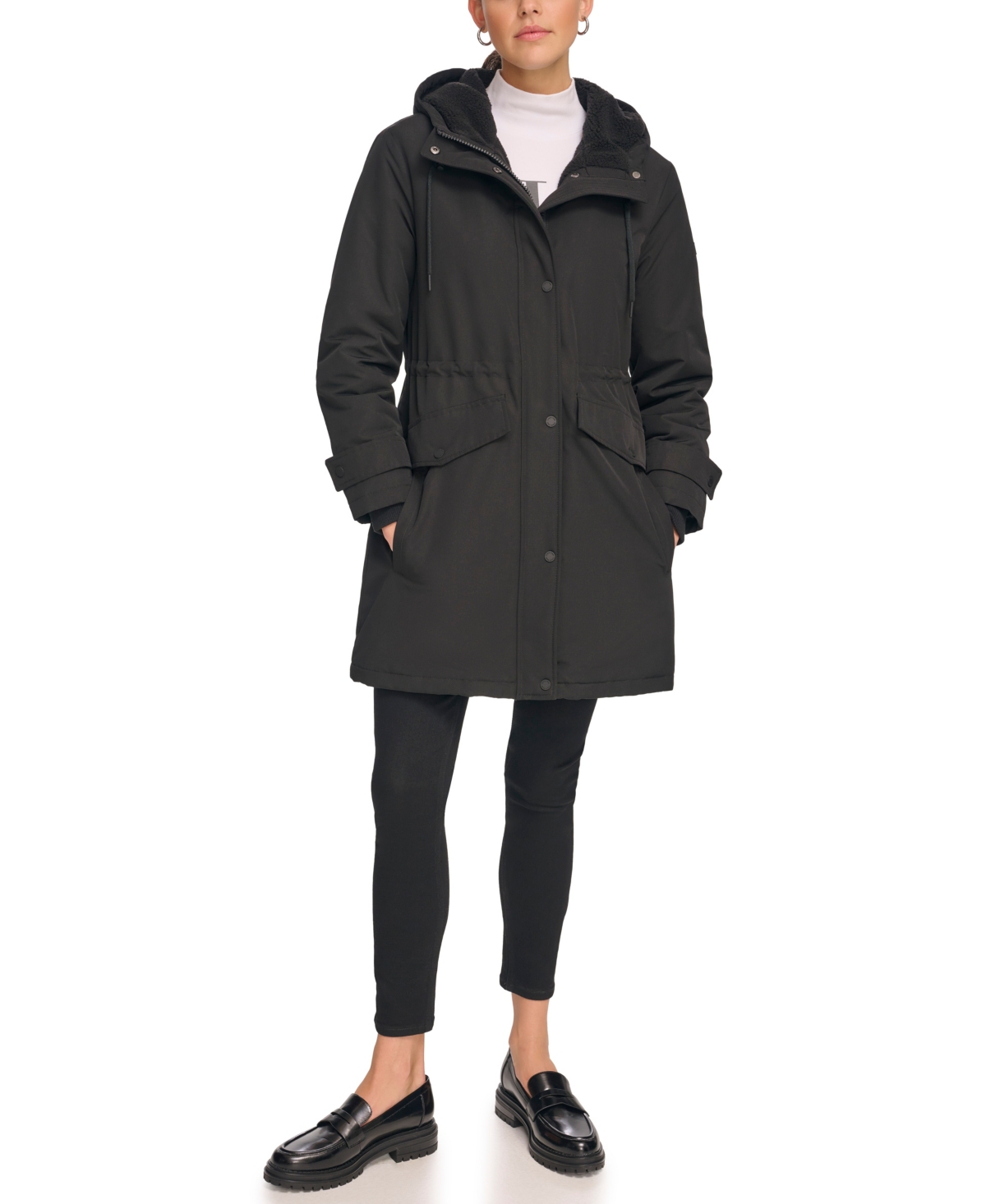 Calvin Klein Women's Stand Collar Hooded Coat