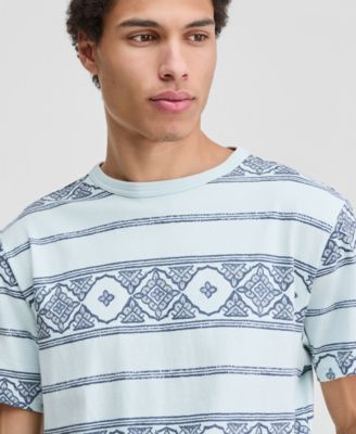 Men's James Short-Sleeve Striped Geometric Print T-Shirt, Macy's Exclusive