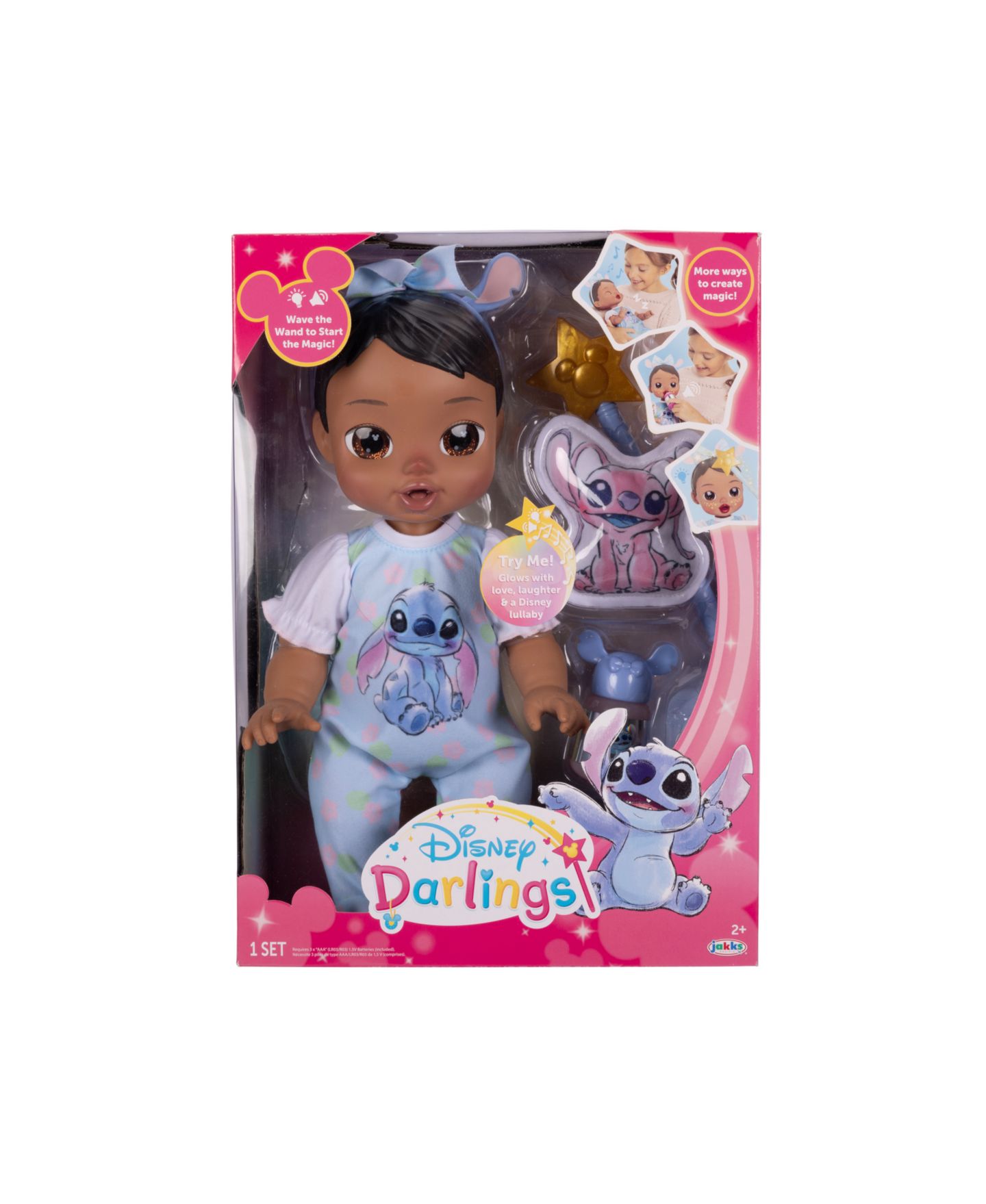 Детская кукла Disney Darlings Stitch Latina 13" Interactive Baby Doll with Open & Close Light-Up Eyes, Ages 2+ — фото 10