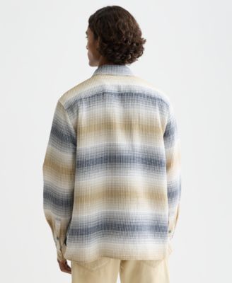 Men's Structure Stripe Waffle Long-Sleeve Shirt