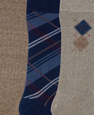 Men's 3-Pack Brooks Argyle Reinforced Toe Crew Socks