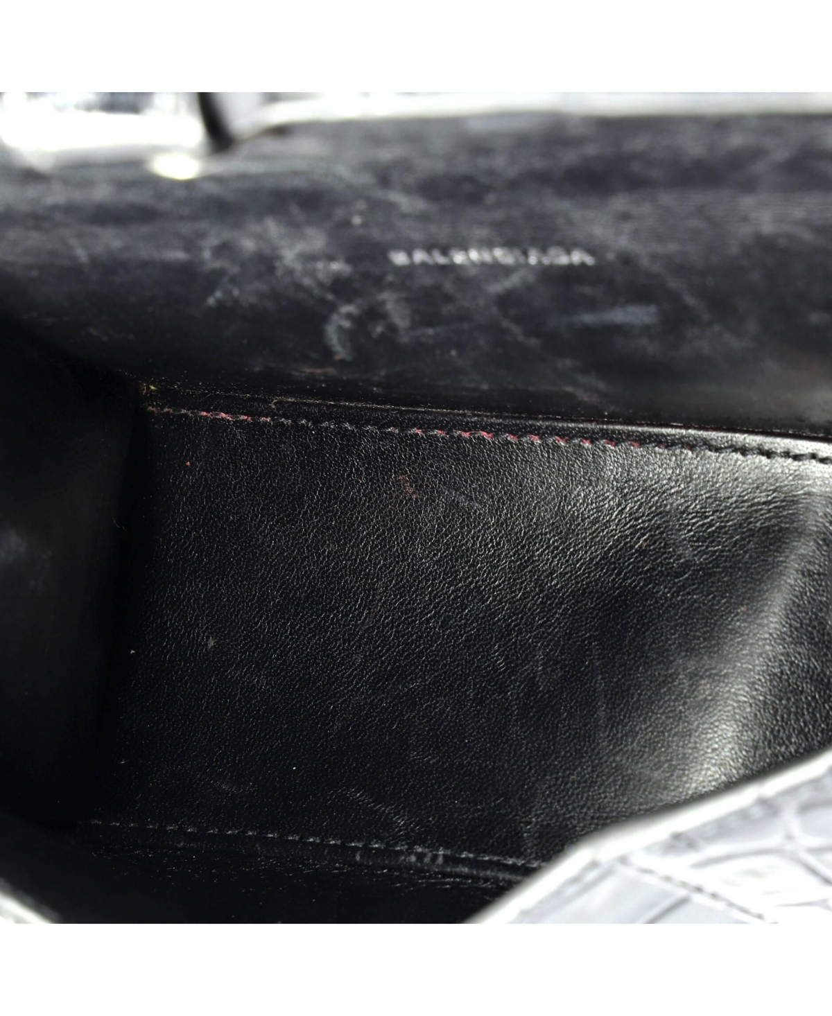 Pre-Owned Balenciaga Xs Hourglass Top Handle Bag Embossed Leather