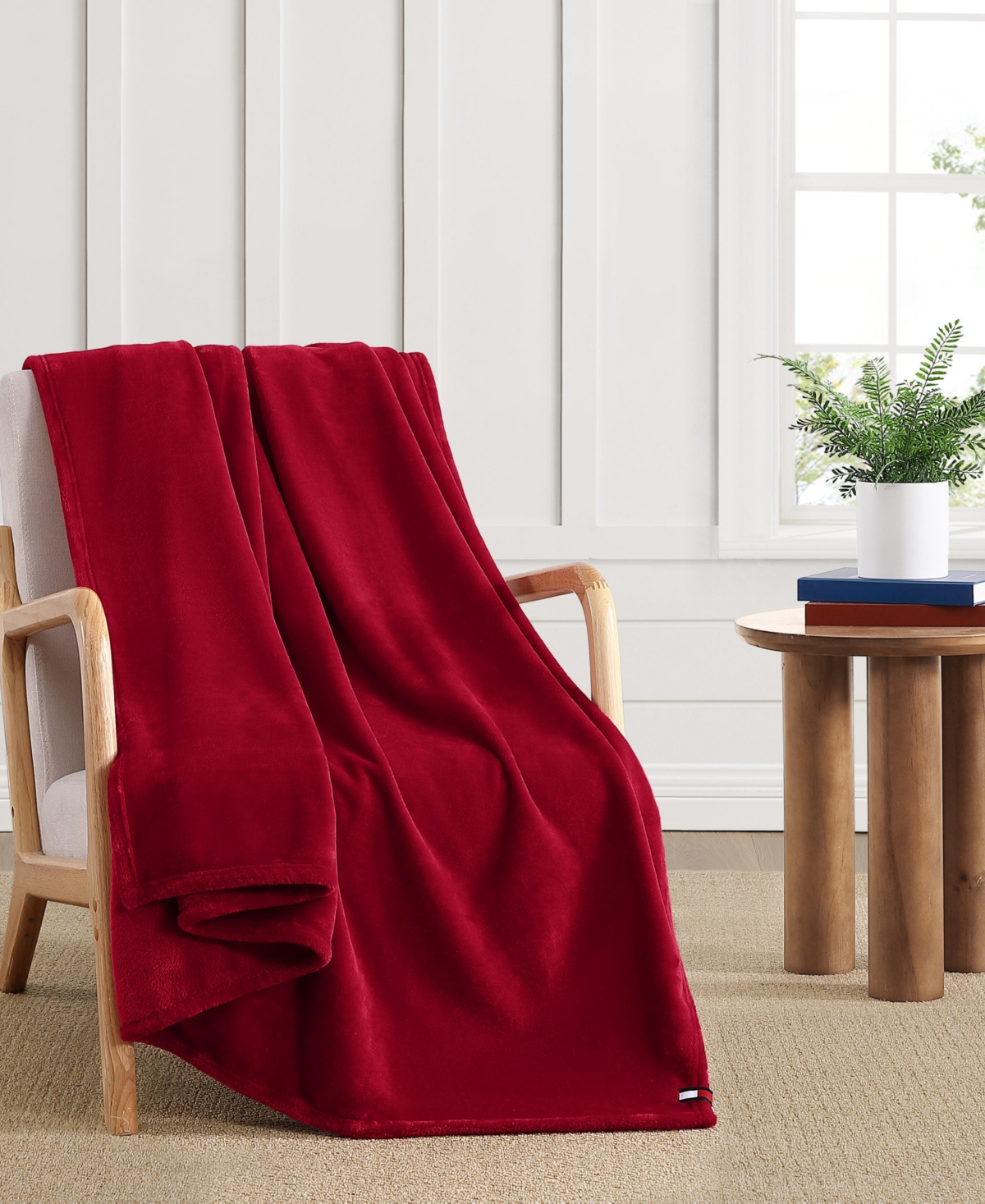 Tommy Hilfiger Solid Plush Blanket, Twin