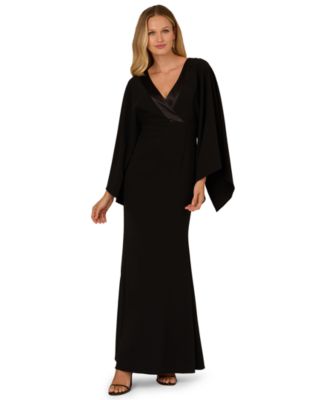 Adrianna Papell - Women's V-Neck Crepe Gown