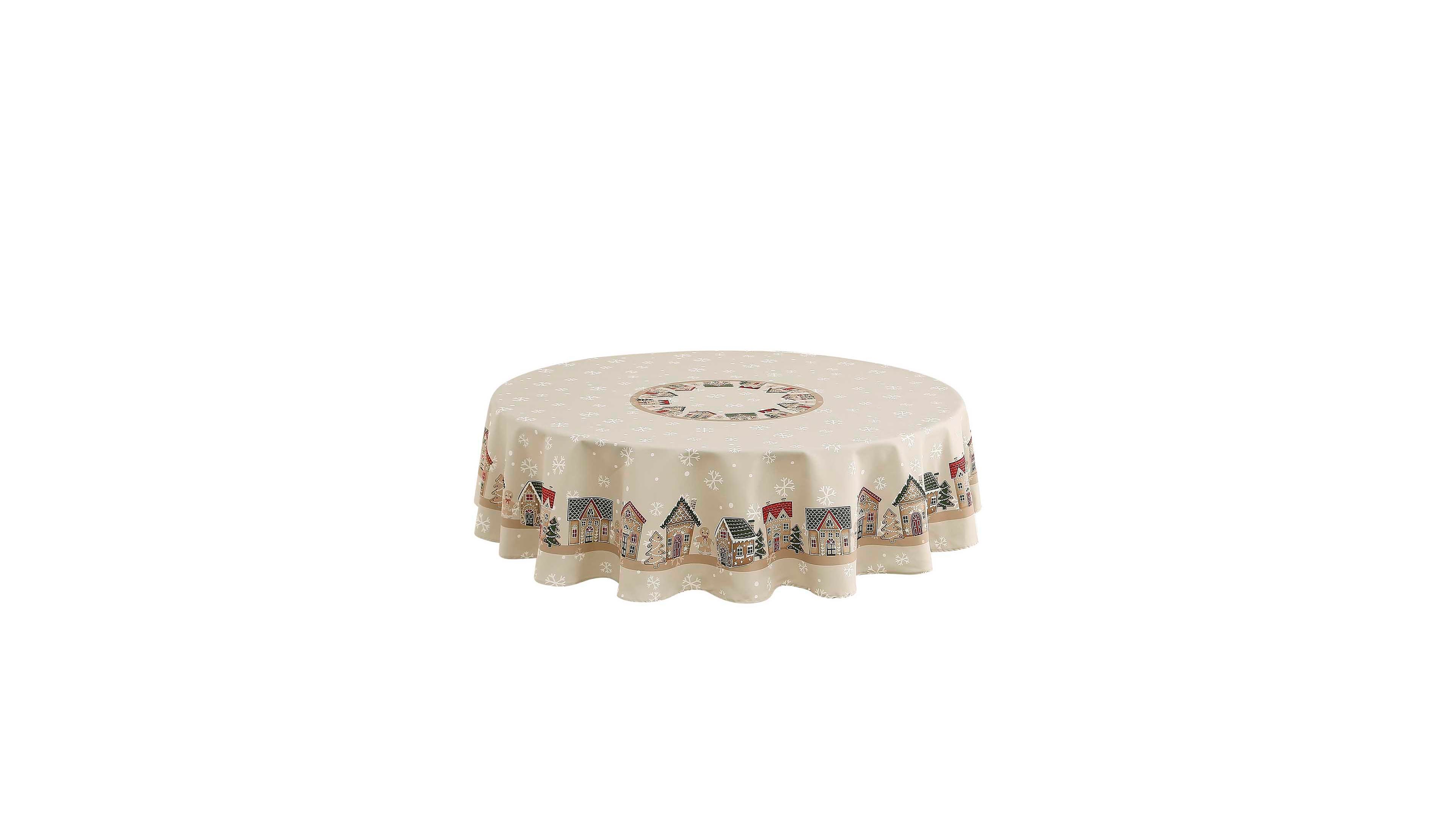 Avanti Gingerbread Village 70" Round Tablecloth