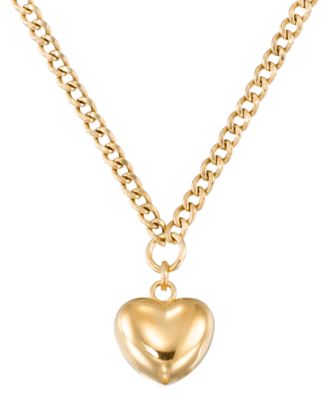 Macy's - Extender Puff Heart Necklace in 18K Yellow Gold Over Sterling Silver