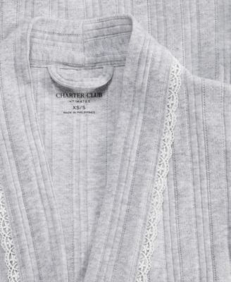 Women's Lace-Trim Pointelle Robe