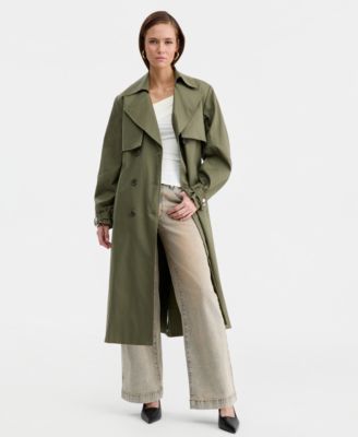 Bar III - Women's Belted Oversized-Sleeve Trench Coat