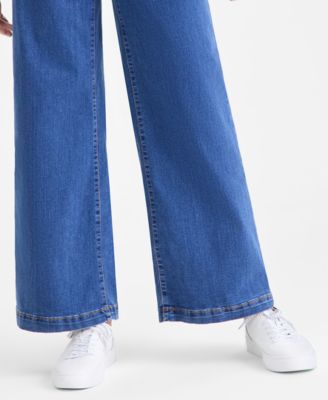 Petite Five Pocket High-Rise Wide Leg Jeans, Macy's Exclusive